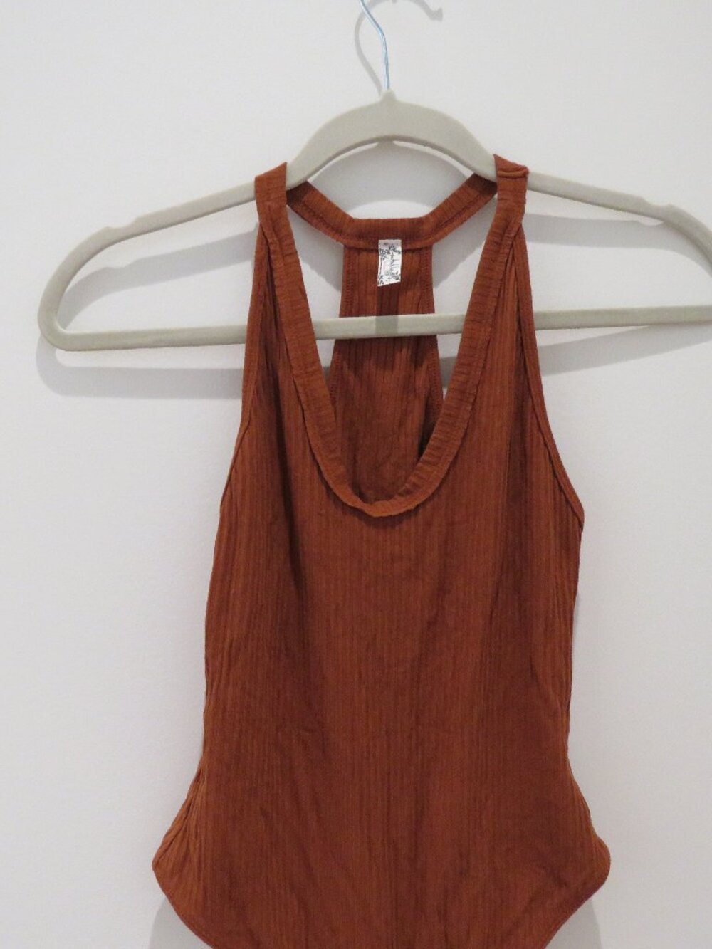 INTIMATELY FREE PEOPLE Speed Dial Bodysuit Bronze Brown Ribbed Small Minimalist - Picture 4 of 13